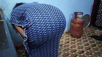 A step mom seduced her step son in the kitchen